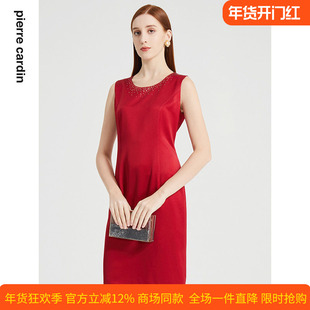 商场同款皮尔卡丹女装年春季新款简约时尚知性优雅连衣裙