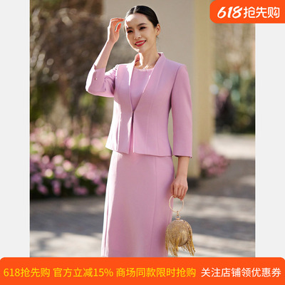 皮尔卡丹醋纤无袖通勤连衣裙