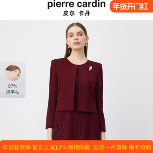 商场同款皮尔卡丹女装连衣裙淑女蕾丝拼接通勤假两件连衣裙