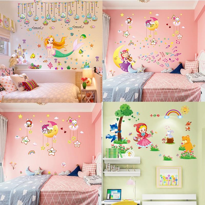 贴纸儿童自粘平面墙动漫包邮简单动漫墙画墙上宿舍创意墙纸女生粘