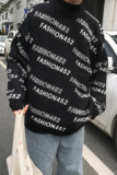 XZ216-MY09-P48整件字母中领港风宽松版情侣款百搭帅小伙毛衣，男装针织衫/毛衣，星座716