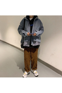 XZ216-JK31-P105 【已出货】20春新款男士牛仔假两件外套宽松格子图片