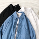 XZ216-C8399-P35秋冬新款男士休闲纯色前短后长个性衬衫-2，男装衬衫，星座716