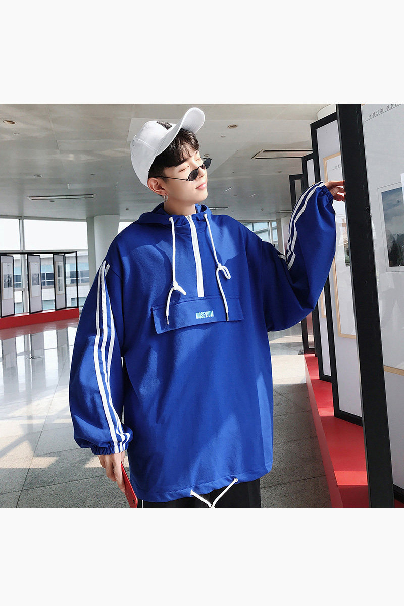 XZ216-WY01-P582018男士秋冬新款卫衣连帽印花字母条纹三条杠,男装卫衣,星座716