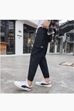 XZ216-K02-P55【M-5XL】2018男士休闲宽束脚裤大口袋刺绣黑，男装休闲裤，星座716