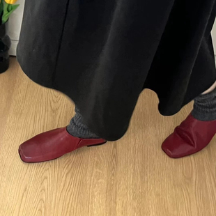 gelly简约软外穿包头半拖鞋女鞋子2025新款复古小众方头懒人拖