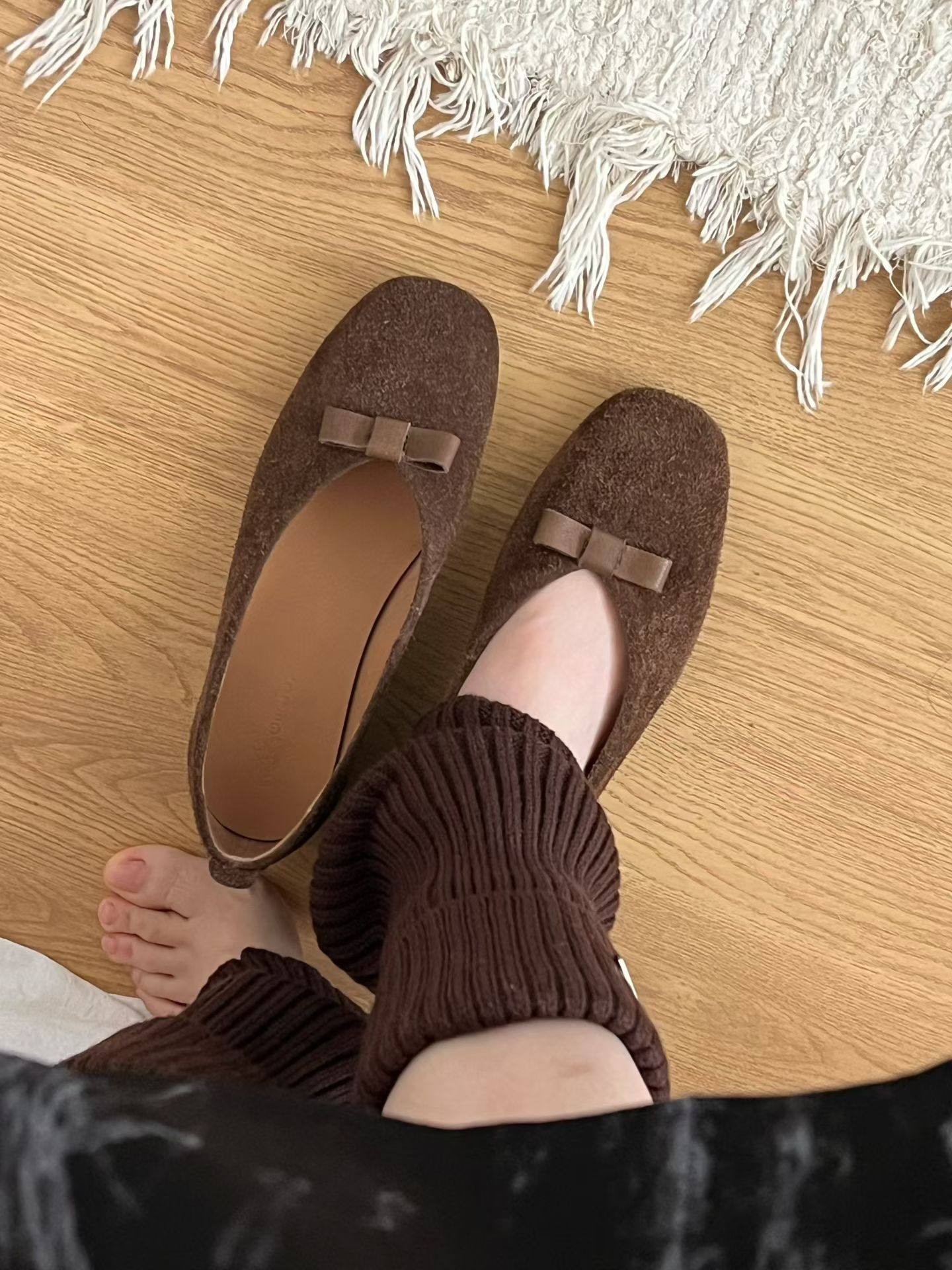 gelly原创女鞋2026年新款平底羊京皮手工女鞋大蝴蝶结磨毛单鞋女,女鞋,浅口单鞋,淘宝优惠券,粉丝福利购,淘宝优惠卷