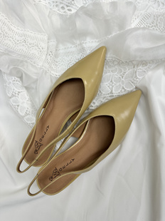 gelly小众法式仙女风包头凉鞋2025新款尖头后空气质猫跟细跟单鞋