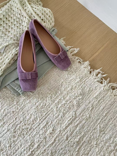 gelly法式气质低跟芭蕾舞鞋2025年新款小众设计蝴蝶结方头单鞋女