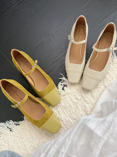 gelly法式气质小香风单鞋2025年新款晚晚鞋方头中跟玛丽珍鞋女鞋