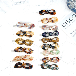 刘海碎发头帘边夹发夹发卡韩国流行头饰醋酸顶夹发夹豹纹