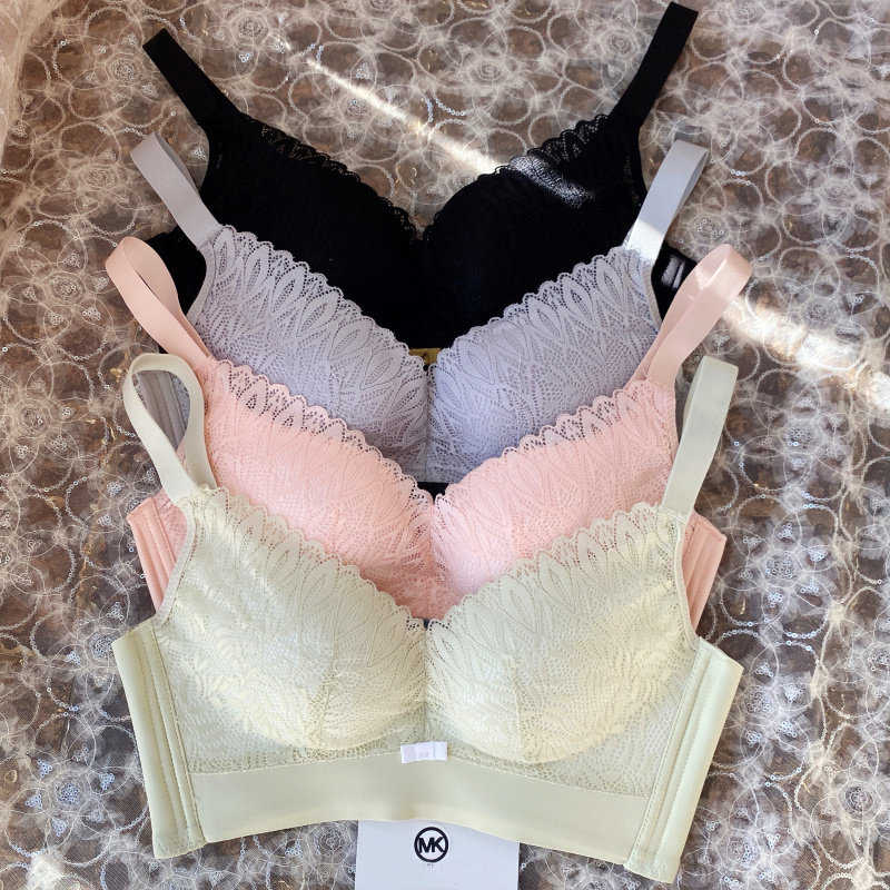 无痕蕾丝薄款舒适透气无钢圈文胸奶罩聚拢调整型收副乳4排扣内衣