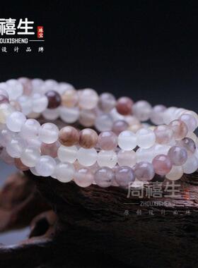 2026A金丝玉手新疆6mm多圈手链 金丝玉紫罗兰色玉石女款串礼品