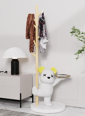 2026暴力熊衣帽架落地大摆件实木现代轻奢客厅卧室装饰乔迁新居礼