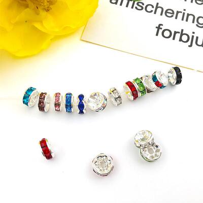 202610个饰品配件钻圈隔珠6mm/8mm隔片隔钻 diy创意手工自制串珠