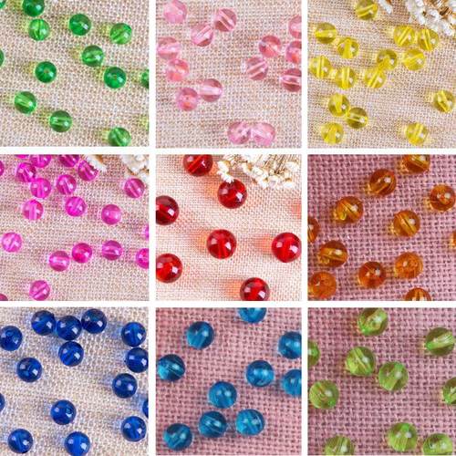 20266mm彷水晶散珠光珠亚克力透明小珠子串珠门帘珠帘diy手工穿珠