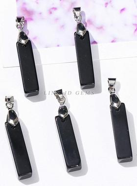 2026晶典珠宝 天然粉晶闪光石立体长条吊坠欧美跨境项链饰品配件