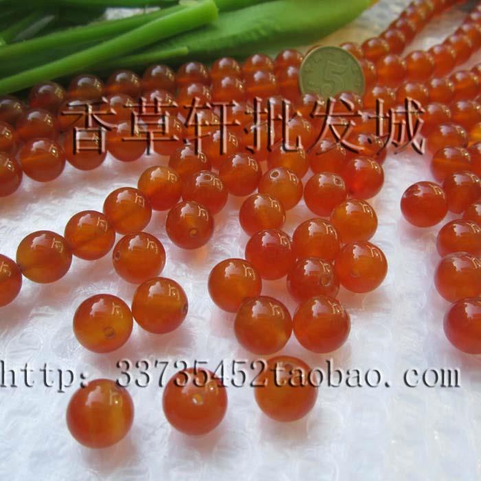 2025DIY散珠 8MM 12MM红玛瑙散珠 橘黄色 可穿项链手链等 8876