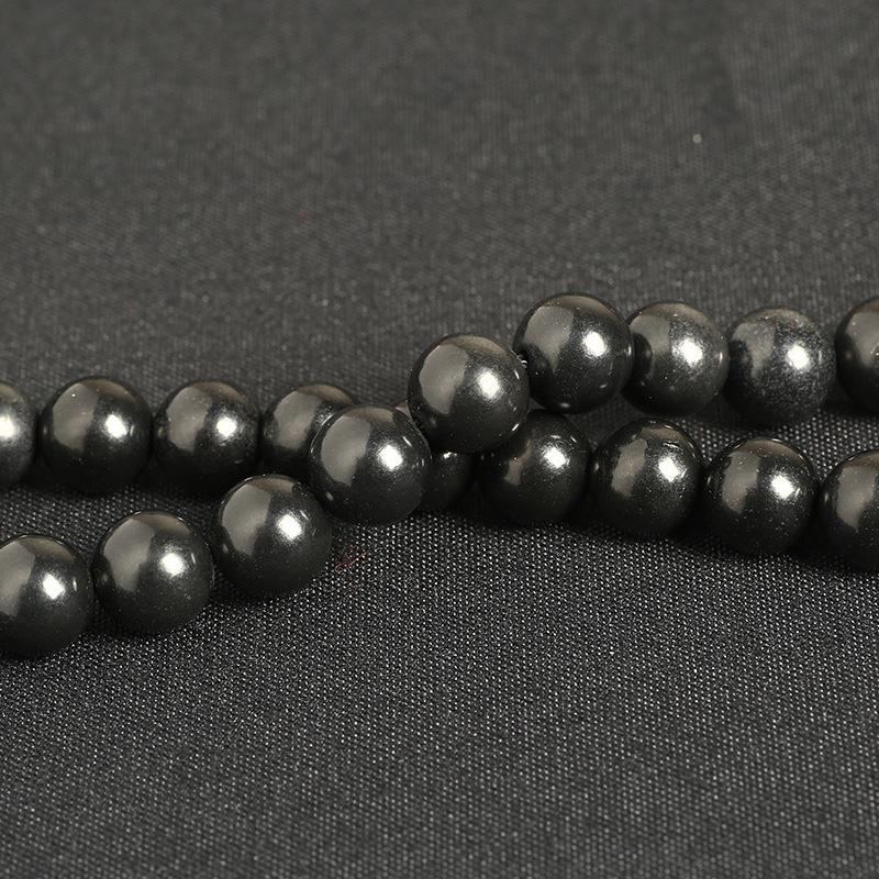 2025次墨石散珠DIY天然水晶散珠子半成品饰品配件天然次墨石圆珠