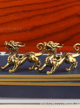 2026黄铜复古做旧招财貔貅小摆件装饰办公室桌面瑞兽貔貅工艺品装