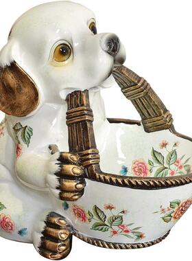 2025招财狗狗钥匙收纳玄关摆件家居饰品门口美式客厅装饰摆设乔迁