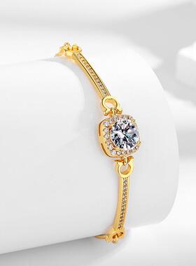 2026跨境爆款镶锆石方包二克拉手链女简约欧美风跨境高级感气质手