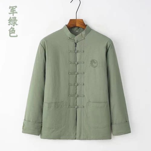 唐装男士弹力棉衣刺绣棉花棉袄加厚保暖盘中国风盘扣复古外套中式
