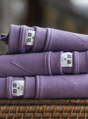 美式秋冬重磅纯色圆领卫衣男宽松休闲百搭套头长袖上衣潮男女紫色