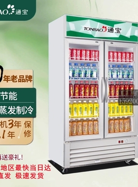 通宝LG4-518升双门商用立式展示柜超市士多饮料柜鲜花冷藏柜正品