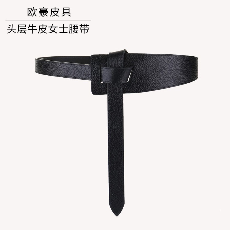 女士真皮腰带欧美头层牛皮带女时尚百搭装饰配毛衣大衣宽腰封