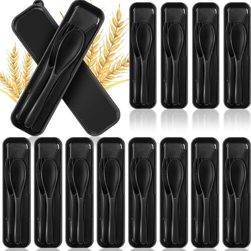 Wheat Straw Tableware Cutlery Knife Fork Spoon Dinnerware