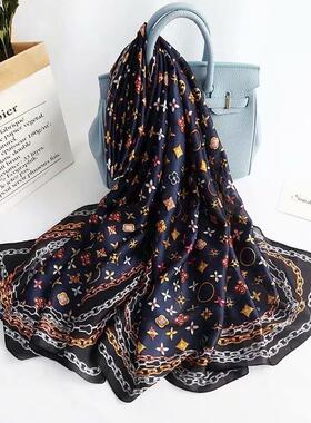 18090cm Silk Scarf Foulard Bandana 2021 Long Lrage Shawl Wr