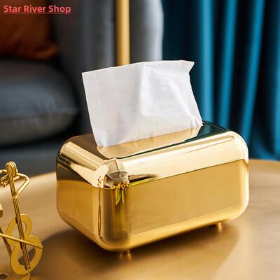 Golden tissue boxes Storage Napkin holder kitchen tissue box