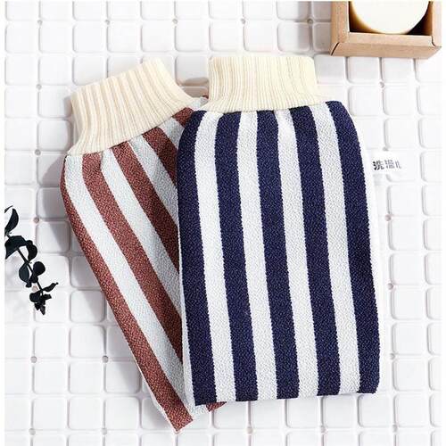 Xinyin vertical stripe thickened bath gloves bath towel ash