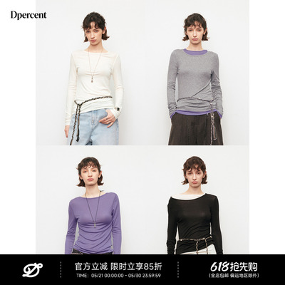 Dpercent丨基础薄款圆领长袖上衣