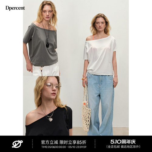 Dpercent宽松轻薄短袖T恤