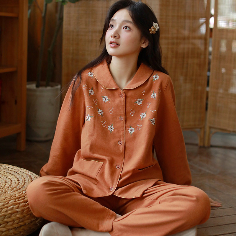 两件套全棉长袖长裤家居服套装