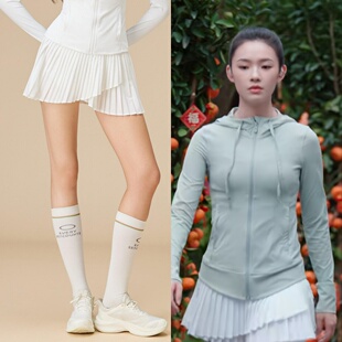 年少有为林晚林允同款百褶短裙假两件开叉防走光口袋网球裙瑜伽裙