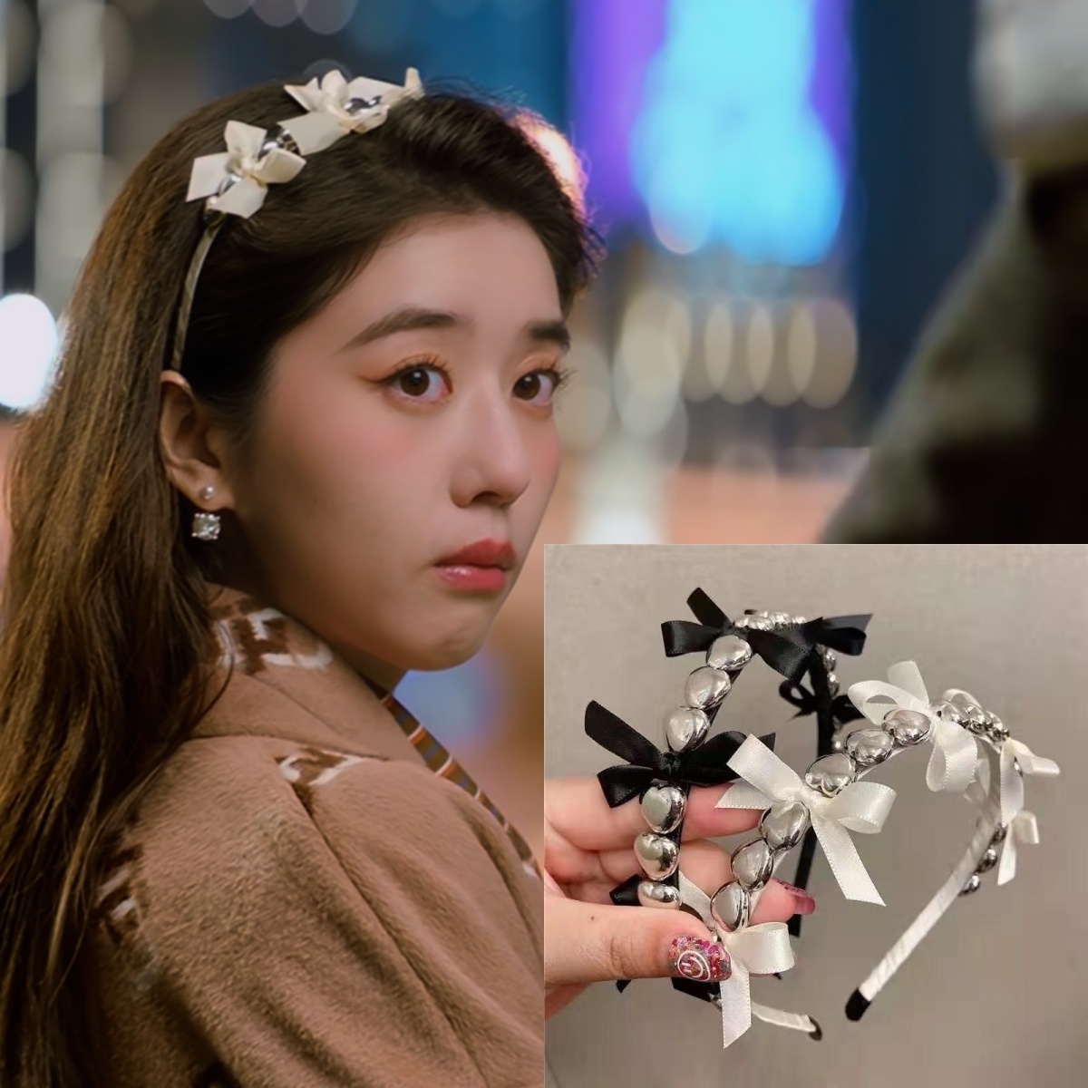 他为什么依然单身夏小满李凯馨同款立体金属爱心发箍蝴蝶结头箍女