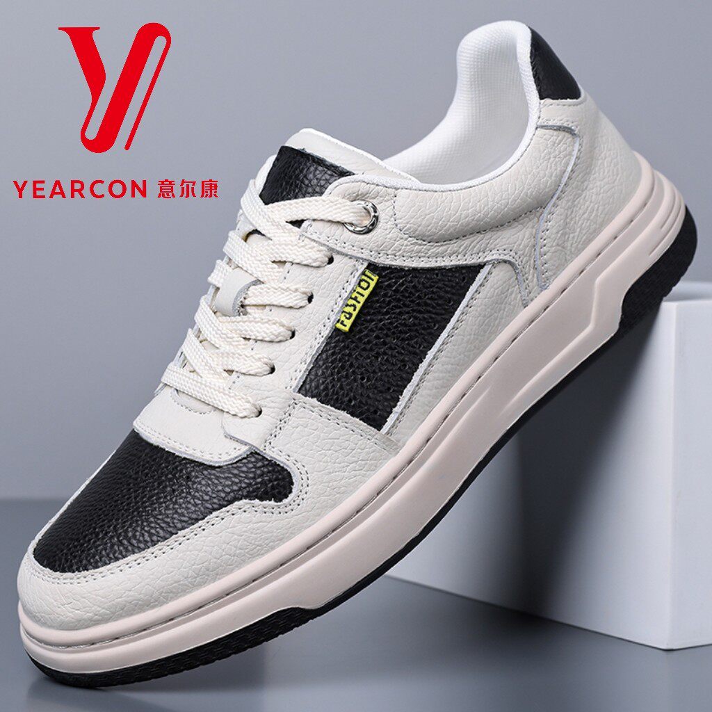 意尔康男鞋2026新款头层牛皮小白鞋男真皮透气板鞋运动休闲鞋潮鞋