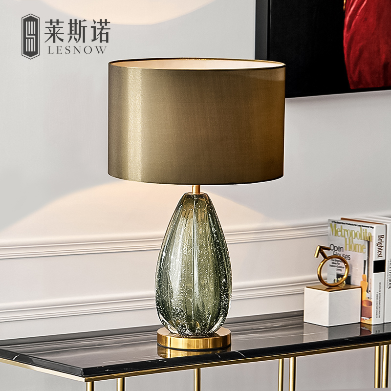 风布艺样板房床头灯轻奢琉璃