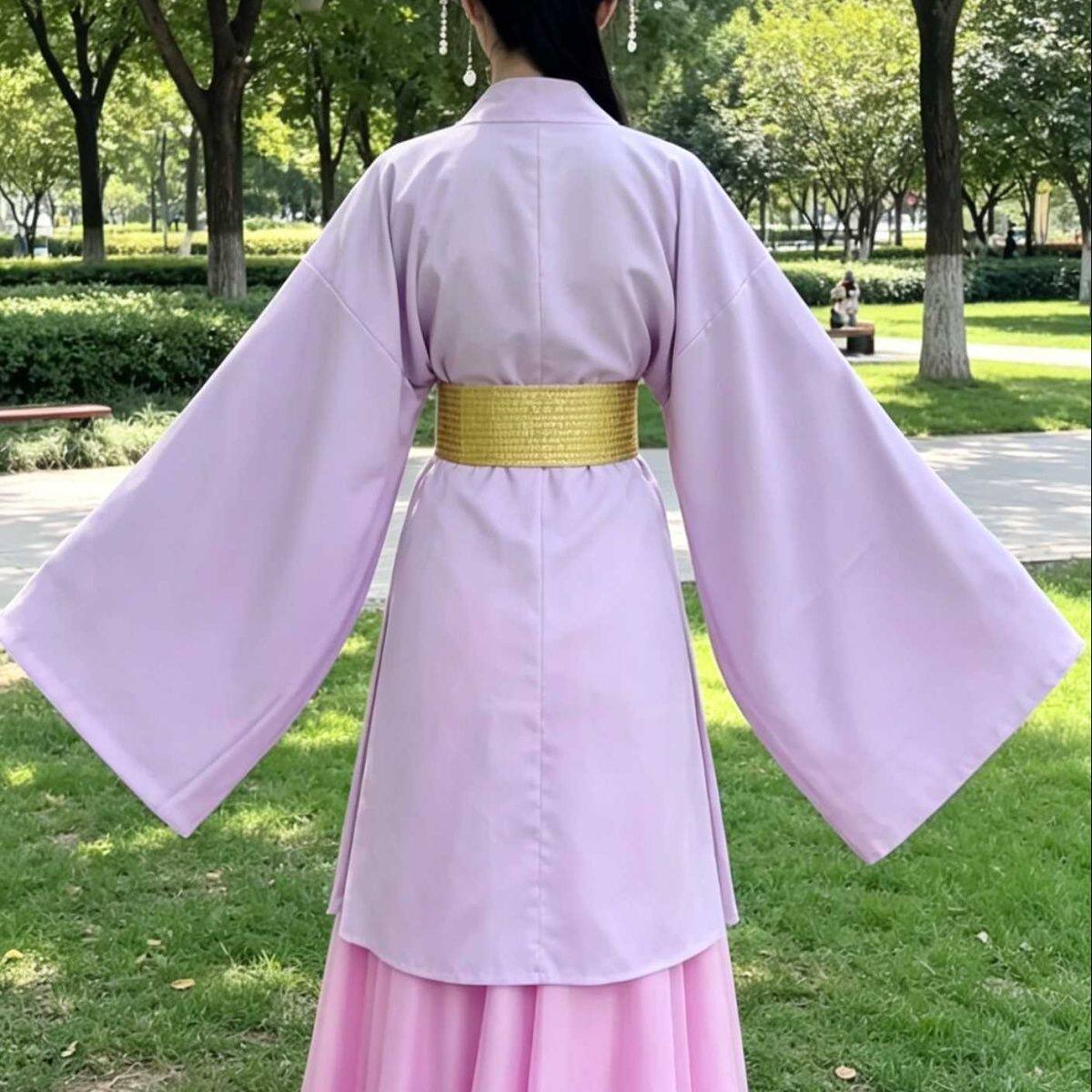 全套四件套汉服套装女 淡紫古风汉服套装