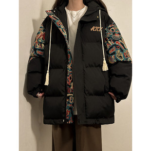 新中式国风加厚羽绒棉服女冬季胖mm大码宽松棉衣显瘦保暖棉袄外套