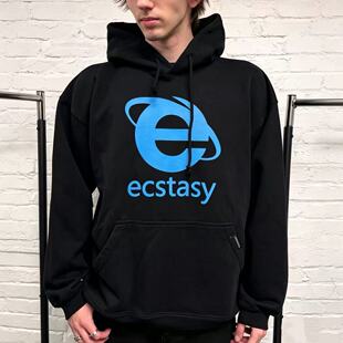 自主 VTM SS20 Ecstasy Hoodie E字母大廓形黑色连帽卫衣