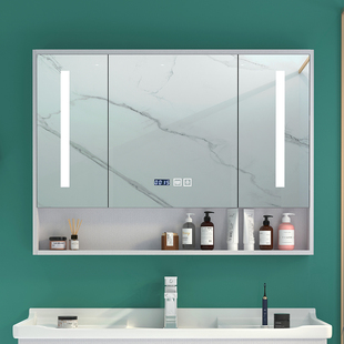 实木浴室镜柜挂墙式 欧式 镜子镜箱组合现代简约卫生间收纳柜置物架