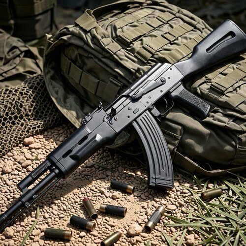 1：2.05合金军模AK47步枪模型 全金属男孩玩具抛壳合金枪不可发射