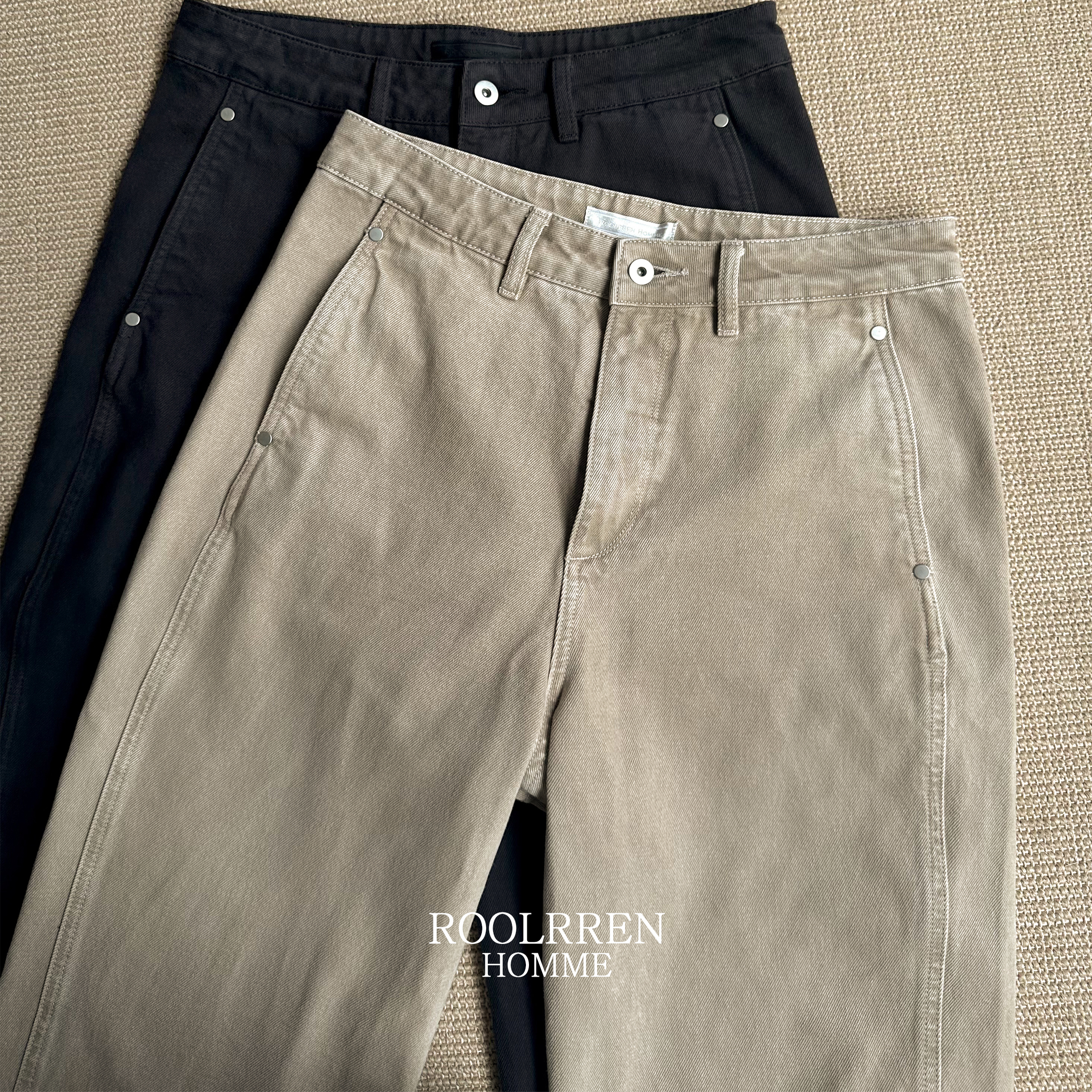 阿斯特染立体剪裁牛仔裤