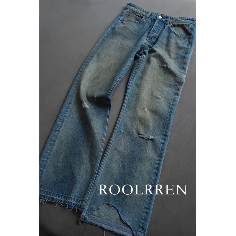 ROOLRREN长裤水洗做旧复古春秋