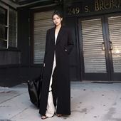 风衣外套女秋2023新款 B家黑色高级感长款 西装 设计感高端大衣现货