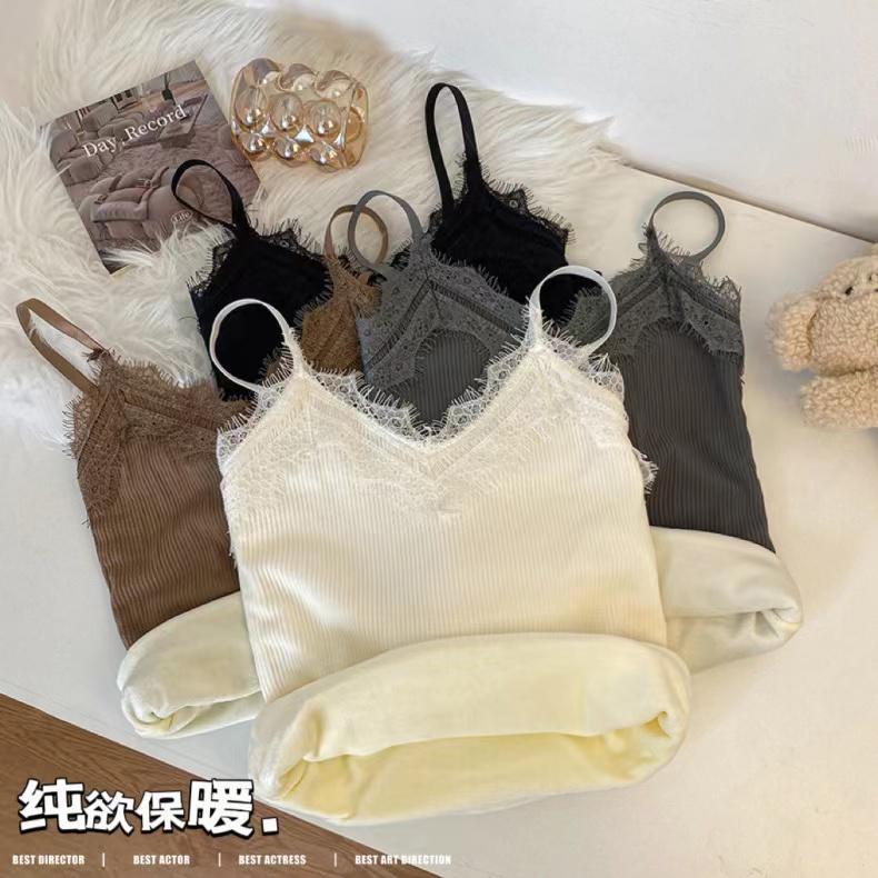 纯欲风保暖抗寒吊带背心女秋冬季